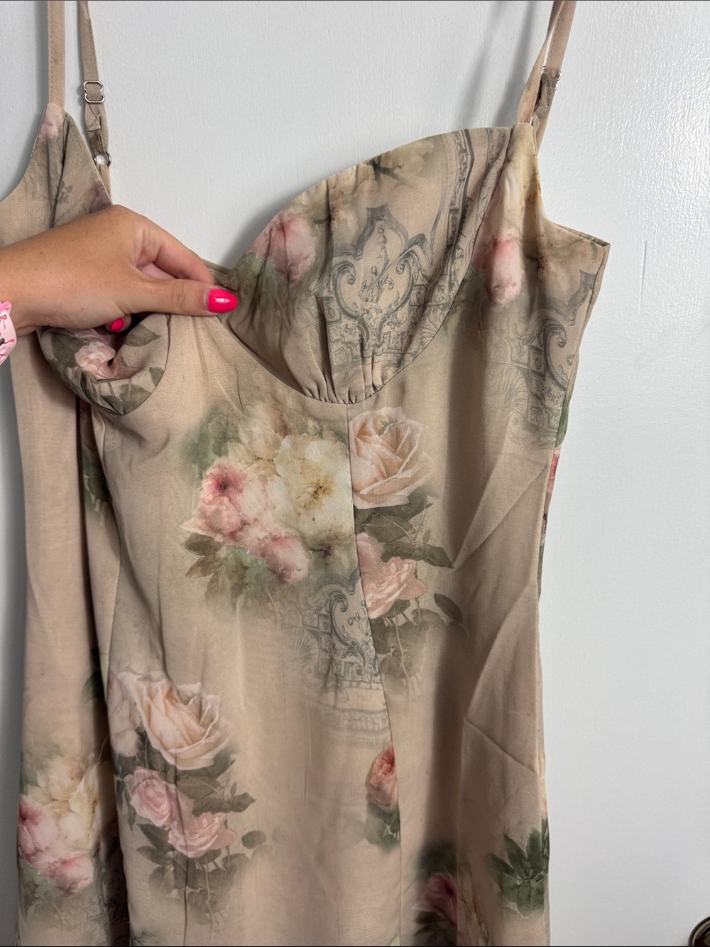 House of CB CHRISTIANA Vintage Floral Mini Dress Size Medium - Picture 6 of 12